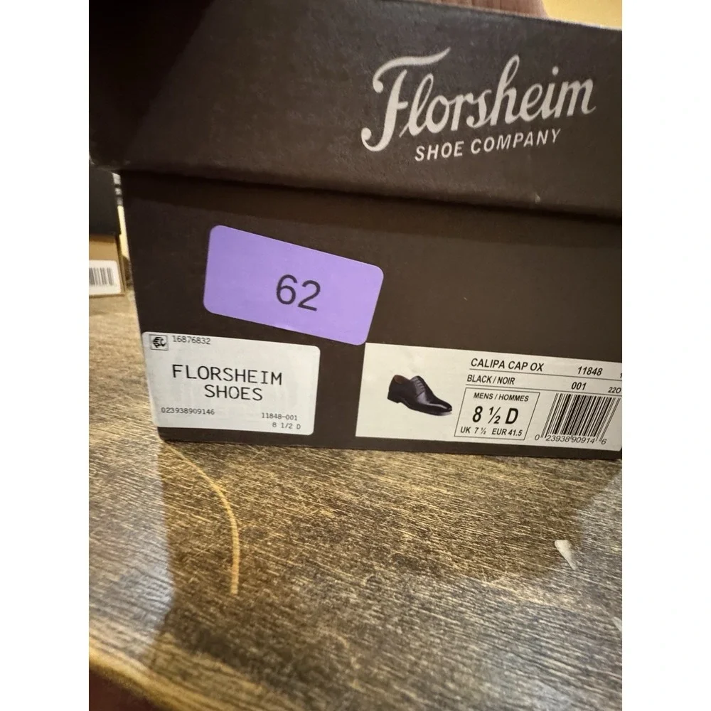 Florsheim Men's Calipa Cap Toe Oxford Black Size 8.5 D